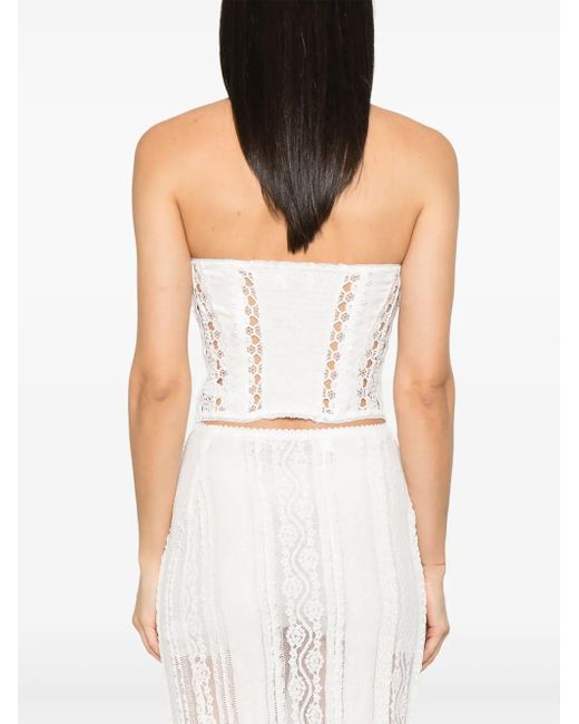 Charo Ruiz Lathie Bustier Top in het White