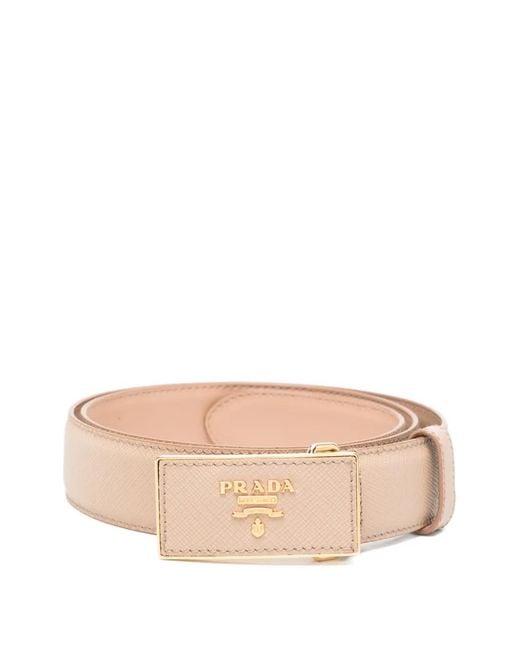 Prada Pink Logo-Buckle Belt