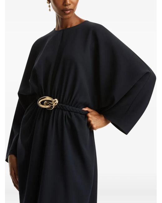 Robe Georgette À Coupe Longue Oscar de la Renta en coloris Black