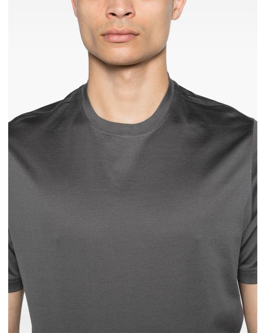 Crew-neck cotton T-shirt di Dell'Oglio in Gray da Uomo