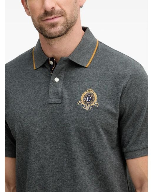 Hackett Gray Cotton Polo Shirt for men