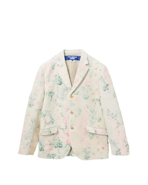 Junya Watanabe White Rose-Print Blazer for men