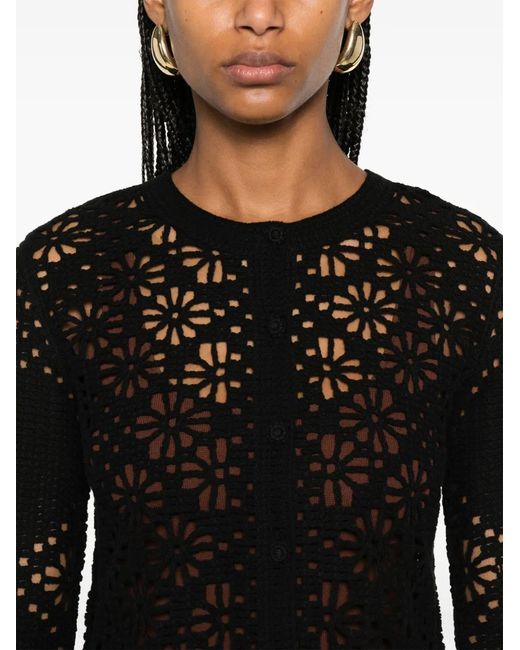 Twinset Black Open-Knit Cardigan