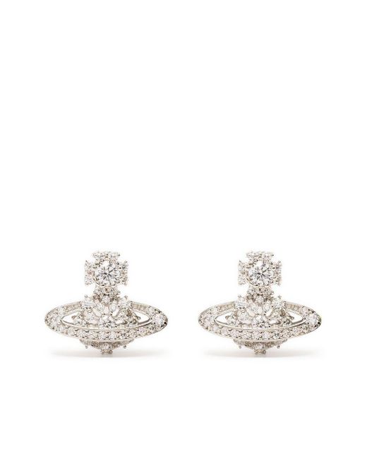 Vivienne Westwood White Narcissa Embellished-orb Stud Earrings