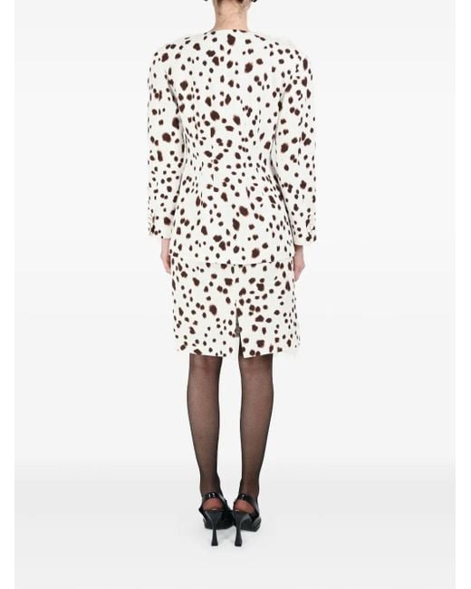 ROWEN ROSE White Dalmatian-Pattern Button-Fastening Jacket