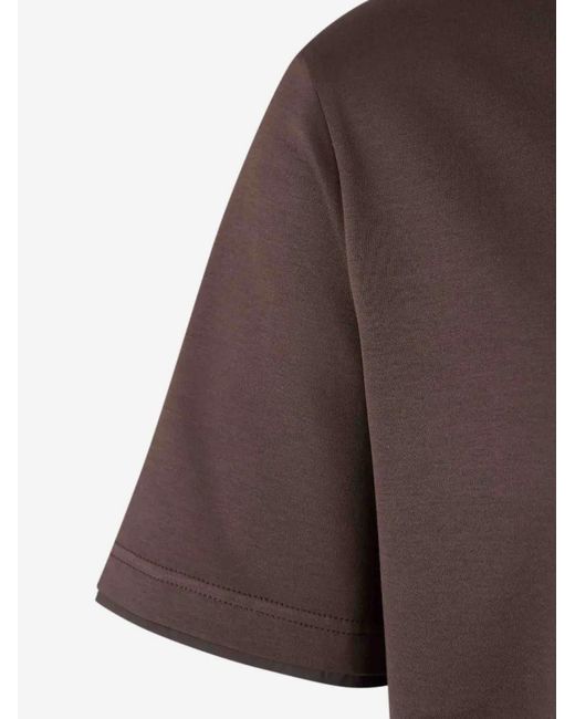Herno Brown Logo-Plaque T-Shirt for men