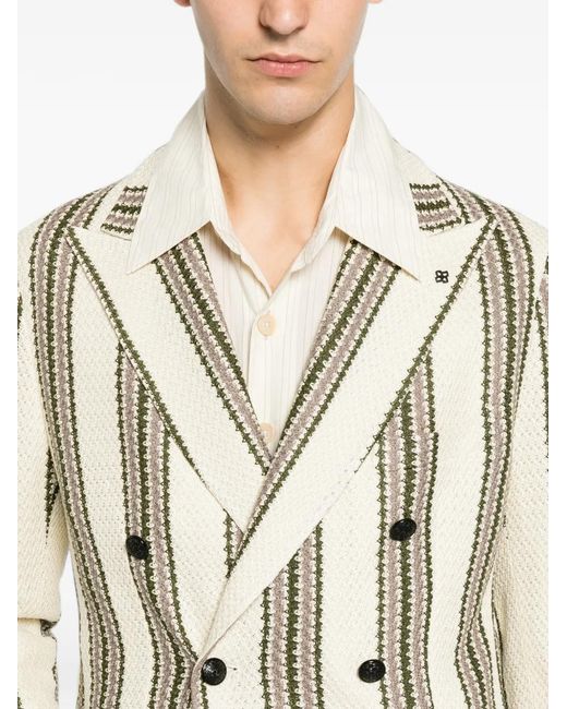 Tagliatore Gestreepte Blazer in het Natural voor heren