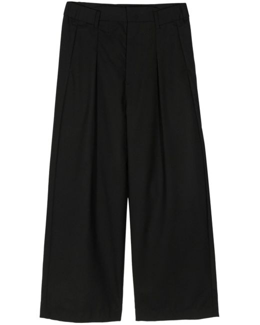 Attachment Black Wide-leg Pleated Trousers for men
