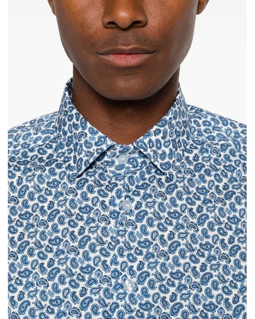 Etro Blue Paisley-Print Shirt for men