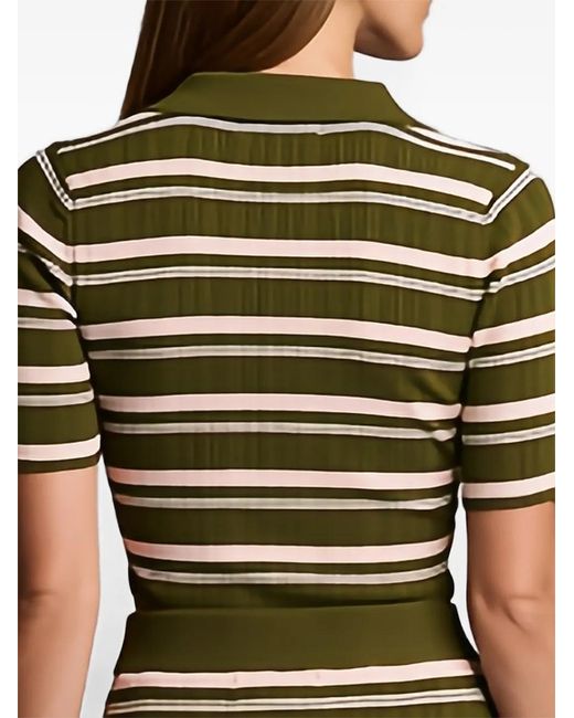 Hevron Green Daisy Striped Top