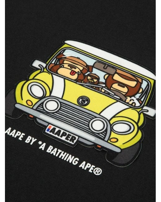 Aape By A Bathing Ape Black Graphic-Print T-Shirt for men