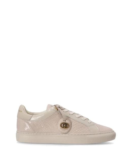 Kurt Geiger White Chelsea Tag Lace-Up Sneakers