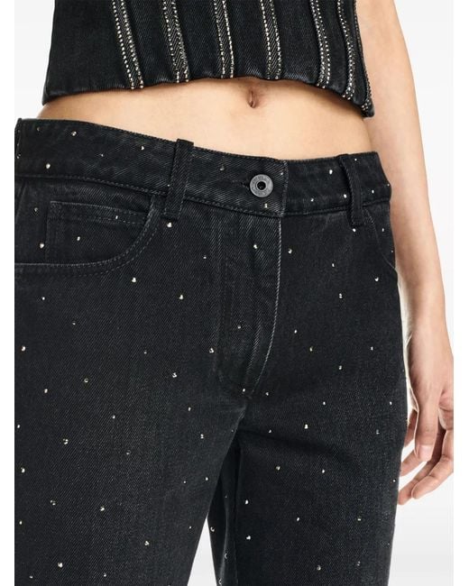 Off-White c/o Virgil Abloh Blue Embellished Slim-Fit Flared Jeans