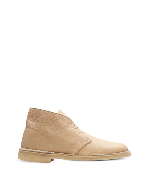 Clarks Natural Originals Desert Pebble-Grain Leather Boots for men