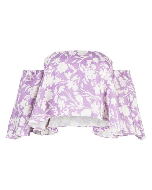 Top Corto Arielle Con Spalle Scoperte di Bambah in Purple