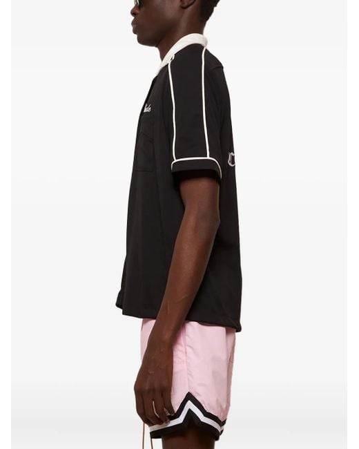 Rhude Black Oxford Cocktail Club Bowling Shirt for men