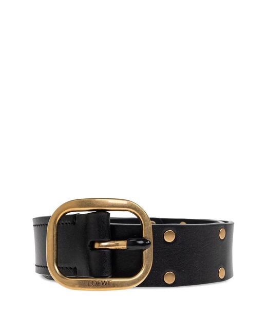 Loewe Black Studded Buckle Belt