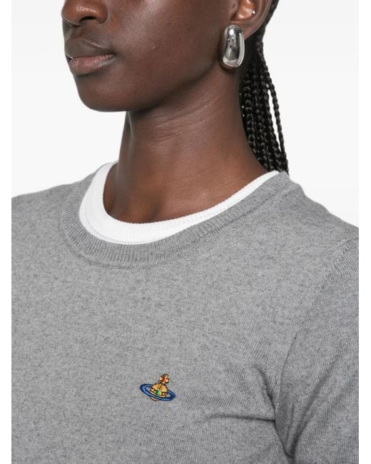 Vivienne Westwood Gray Haut Bea À Motif Orb Brodé
