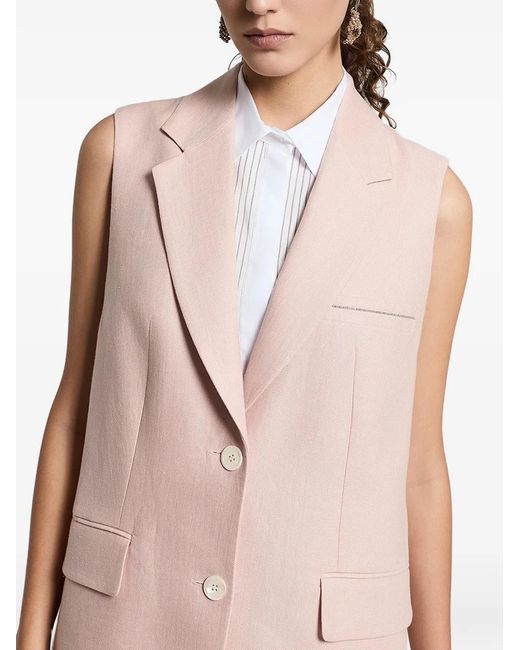 Peserico Natural Veste Boutonnée À Design Sans Manches