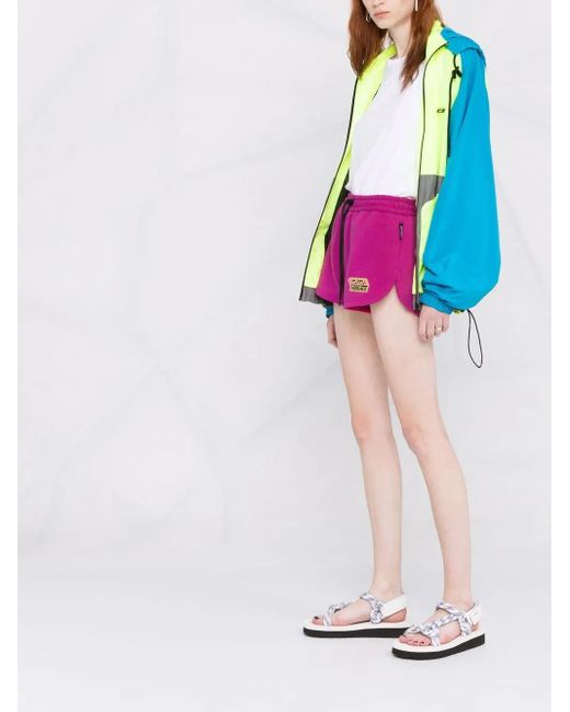 Versace Pink Logo-Patch Track Shorts