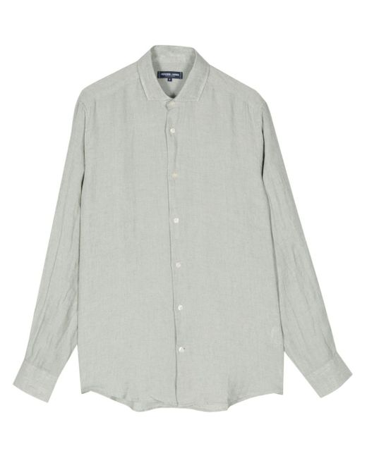 Frescobol Carioca Gray Antonio Linen Shirt for men