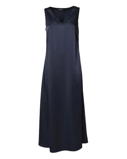 Weekend by Maxmara ノースリーブ Vネックドレス Blue