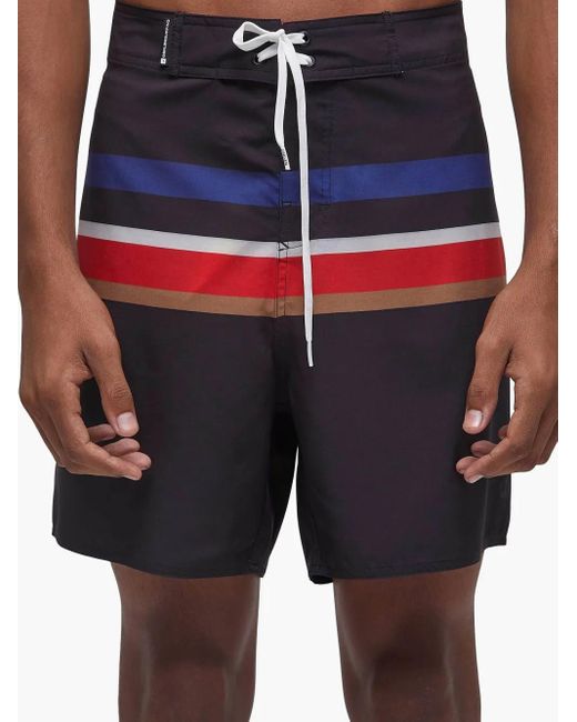 Osklen Gestreifte Surf Tex Badeshorts in Blue für Herren