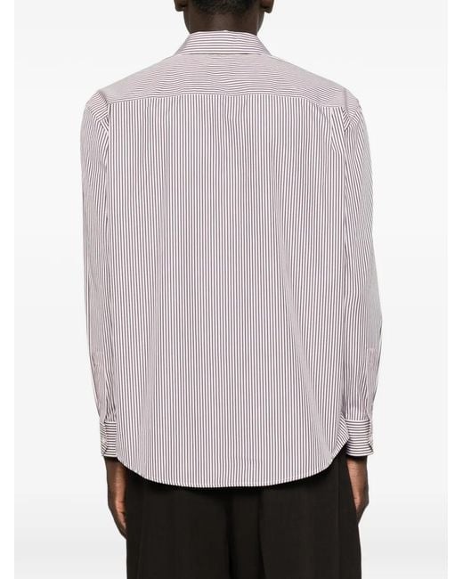 Saint Laurent Cassandre Gestreept Overhemd in het Purple voor heren