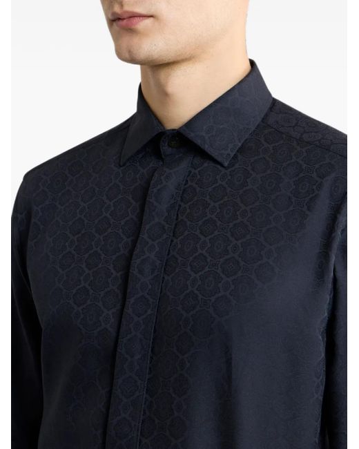 Etro Blue Chemise À Boutonnière Sur Le Devant for men
