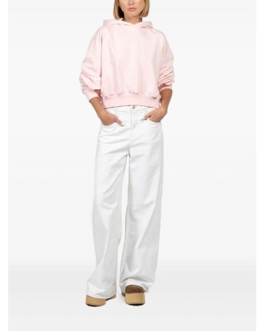 FREEDÉR Pink Panelled Crop Hoodie