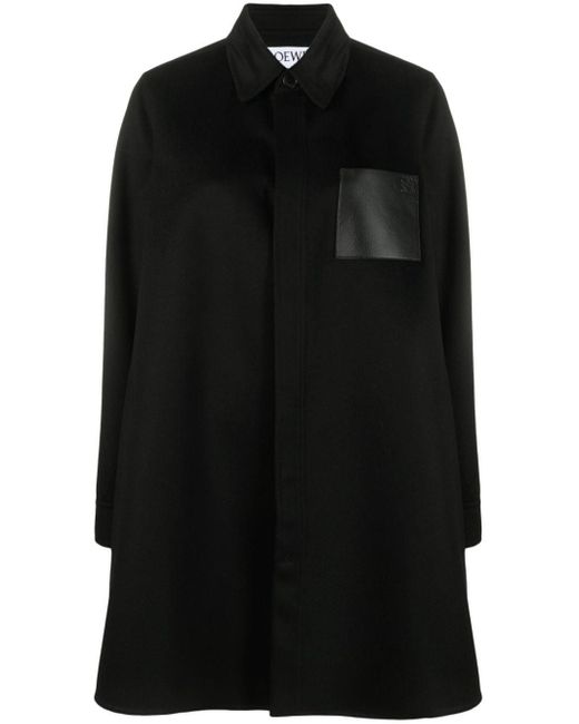 Cappotto a trapezio in lana misto cashmere di Loewe in Black