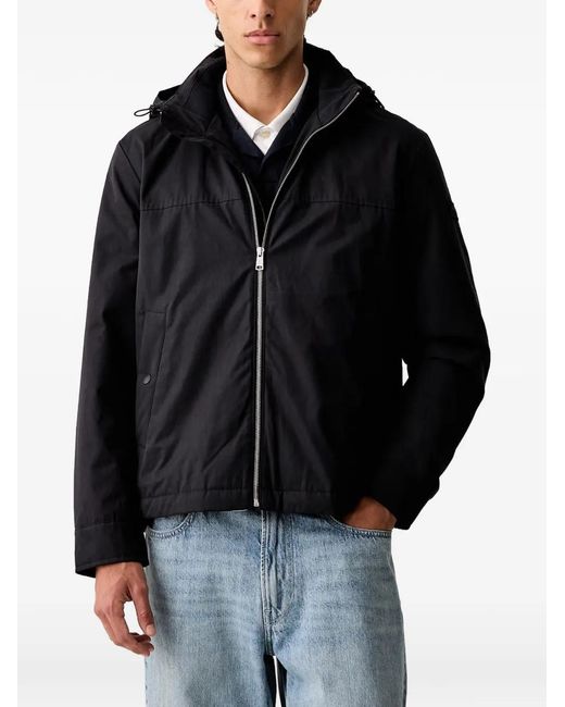 Marc O' Polo Black Hooded Zip-Up Jacket for men