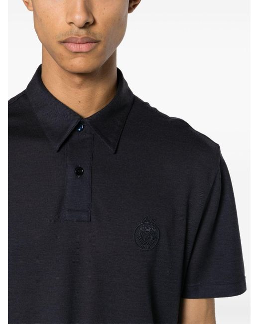 Brioni Poloshirt Met Geborduurd Logo in het Black voor heren