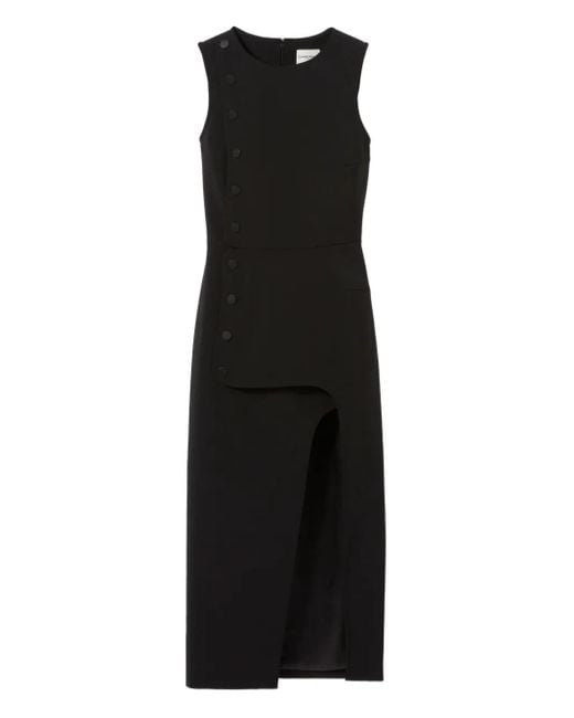 Claudie Pierlot Midi-Jurk Met Knoopdetail in het Black