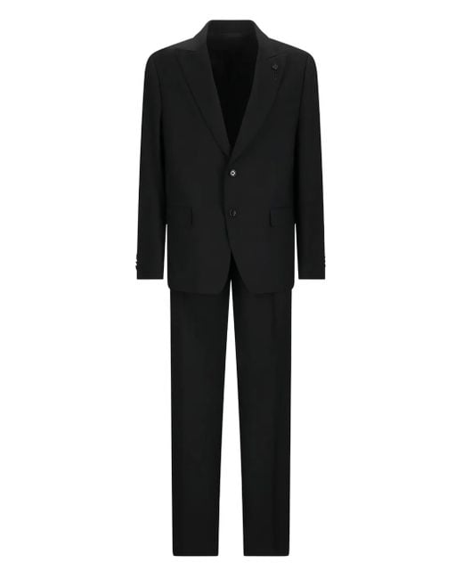 Lardini Black Drop 7 Lapel Pin Suit for men
