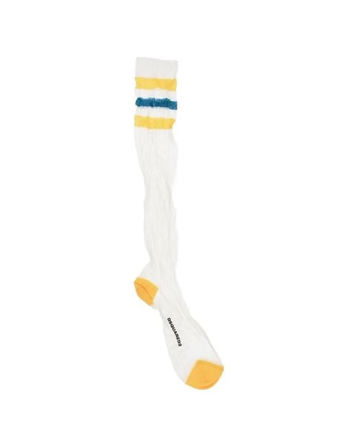DSquared² White Striped Lightweight Socks