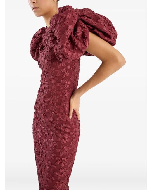 Robe Courte En Jacquard À Manches Bouffantes ROTATE BIRGER CHRISTENSEN en coloris Red