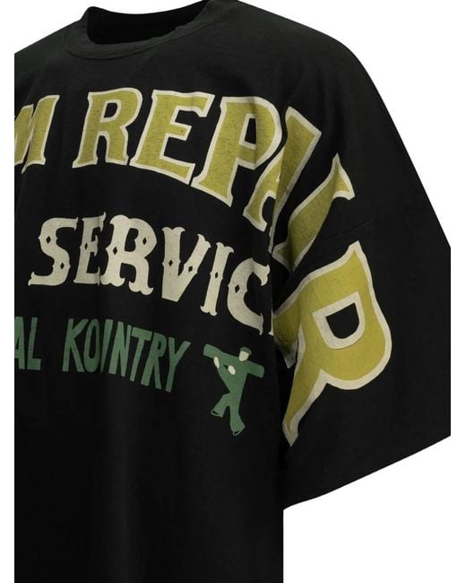 Kapital Black Logo-Print Cotton T-Shirt for men