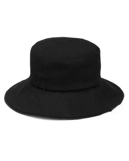 Adererror Black Tonal Logo Bucket Hat