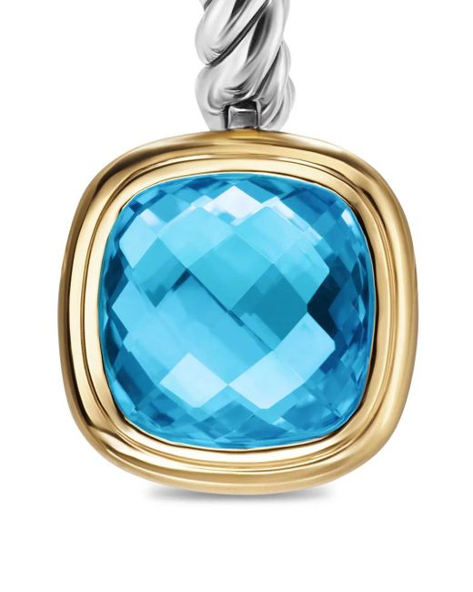 David Yurman Blue 18Kt And Sterling Albion Topaz Drop Earrings