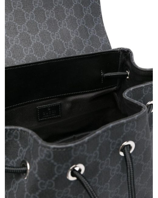 Black leather supreme backpack discount