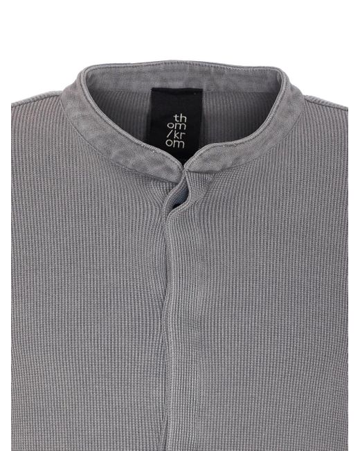 Thom Krom Gray Ribbed Button-Front Top for men