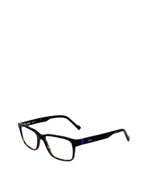 Zeiss Black Tortoiseshell-Effect Rectangle-Frame Glasses for men