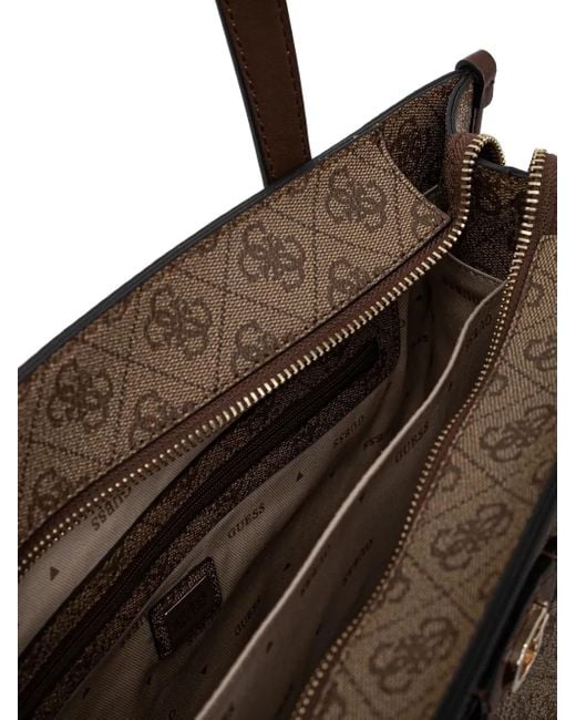 Borsa Tote Izzy Con Applicazione di Guess in Brown