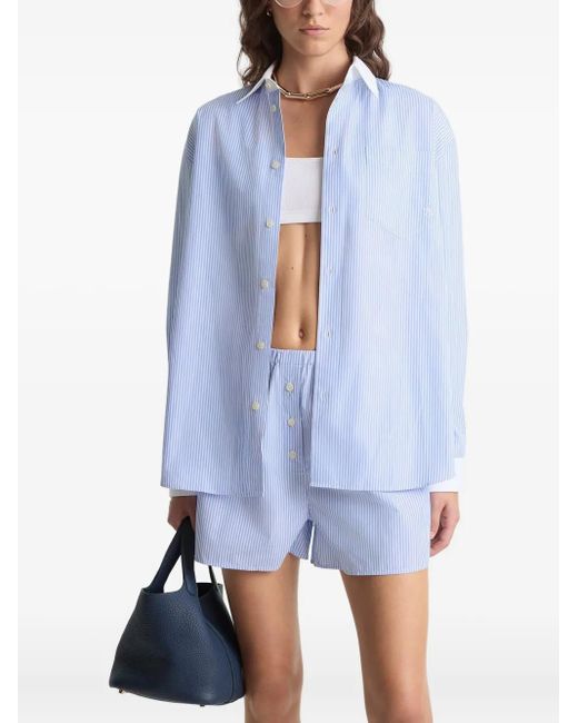 Sporty & Rich White Striped Pocket Shirt