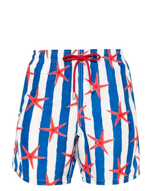 Mc2 Saint Barth Blue Gustavia Seastar-print Swim Shorts for men