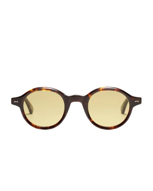 PETER AND MAY Natural Tortoiseshell-Effect Round-Frame Sunglasses