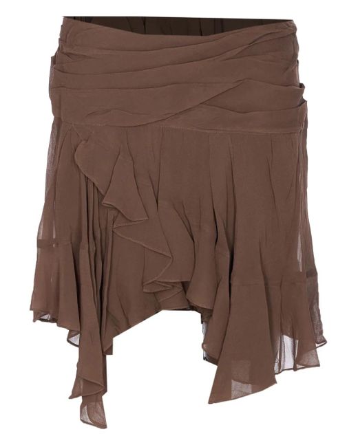 Isabel Marant Brown Asymmetrischer Minirock mit Volants