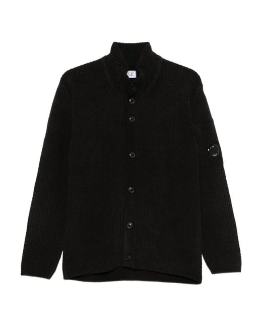C P Company Black Button-Down Cardigan for men