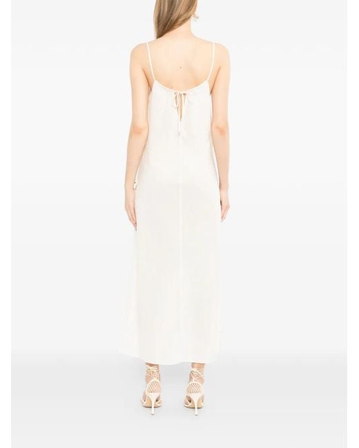 Kinyan Lam White Hand Knots Butterfly Slip Dress